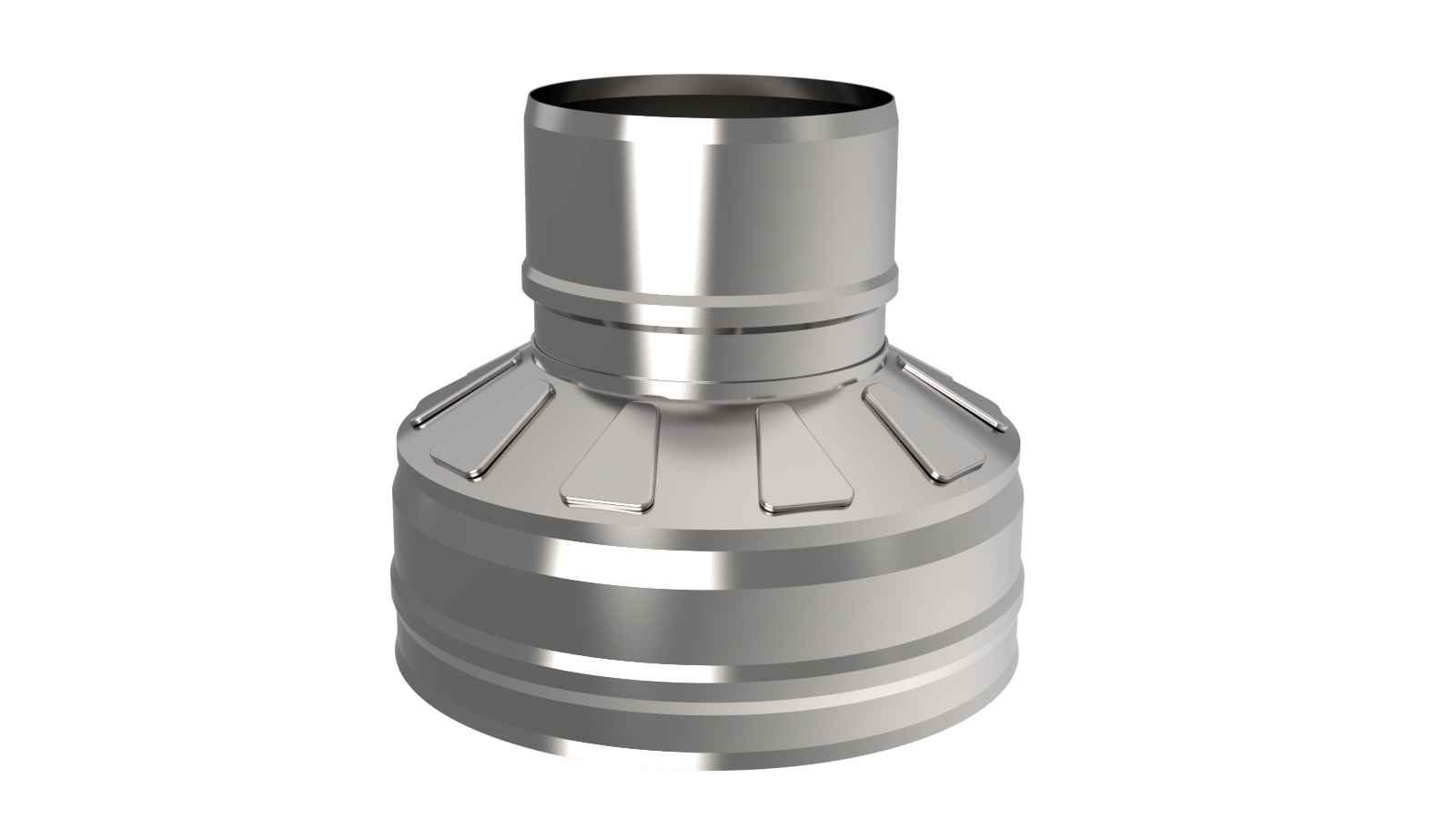 Оголовок-переход ф 120х200, AISI 439/Оц, 0,5мм/0,5мм, (К), тип-2
